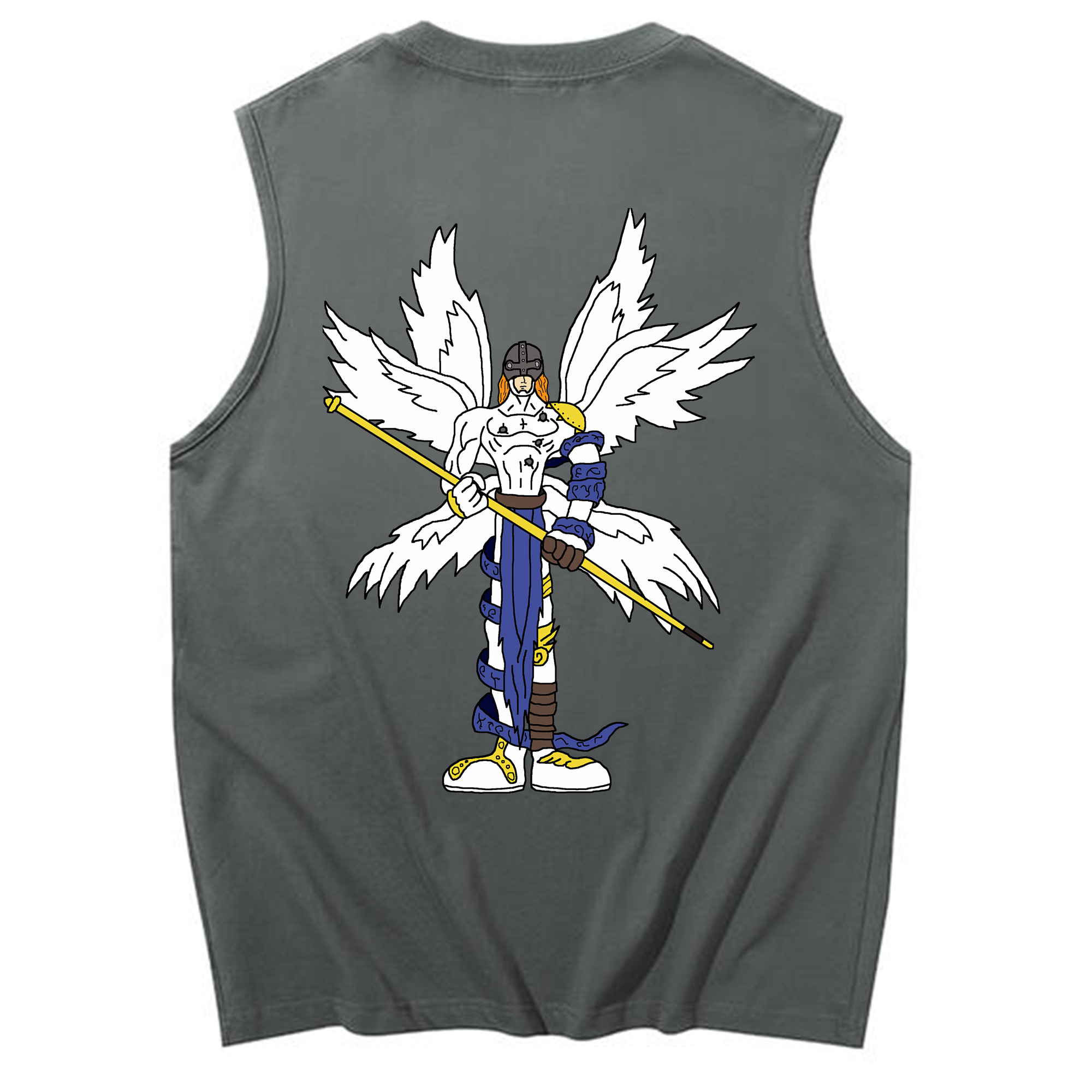 （画像用） Digimon デジタルモンスター/デジモン コットン100％タンクトップ（背面プリント）
